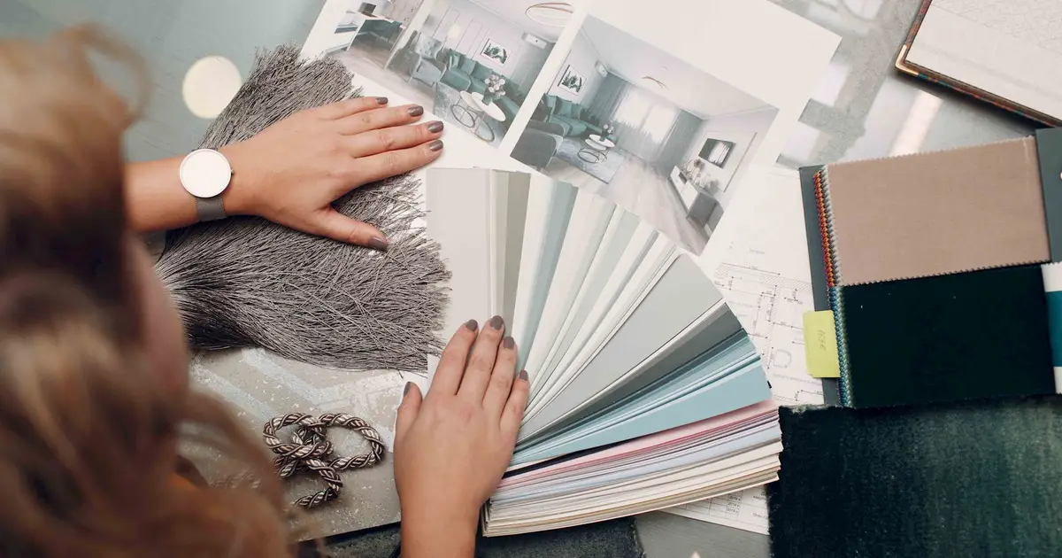 Paint swatches and fabric samples