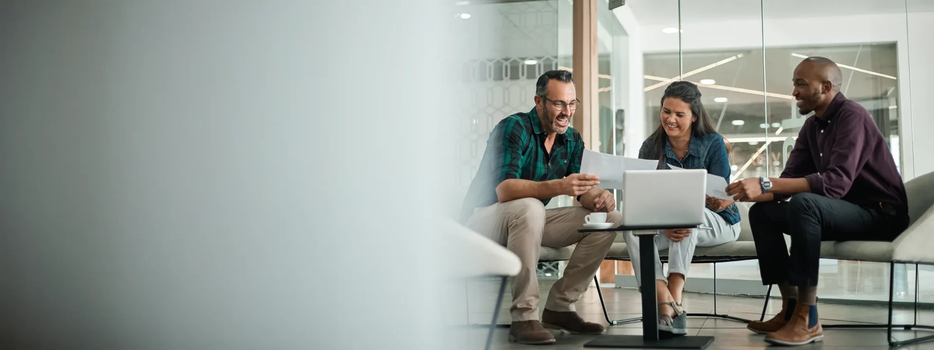 Employees working at corporate office
