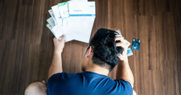 Person reviewing financial documents