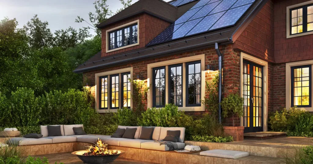 house with solar panels